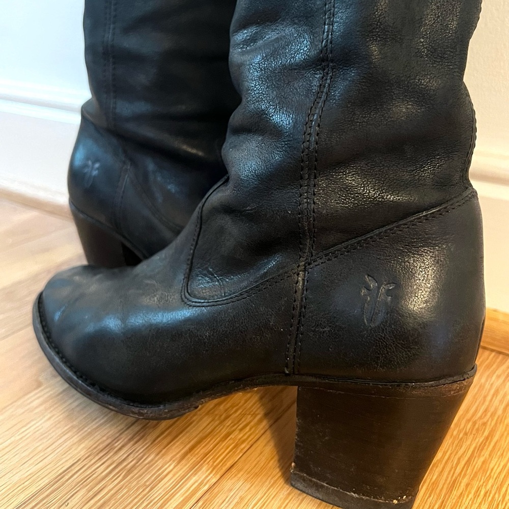 Frye Jackie Button Tall Slouchy Leather Boots - Picture 3 of 11